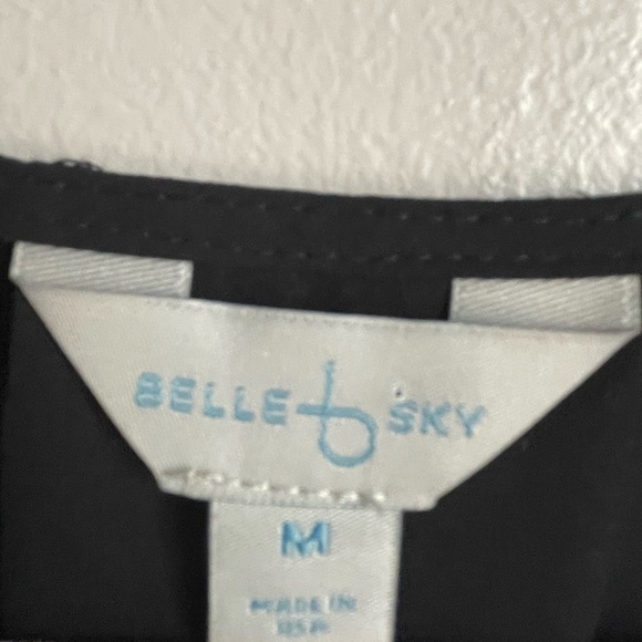 Belle Sky black sheer crisscross strappy top size large women’s - Picture 9 of 11